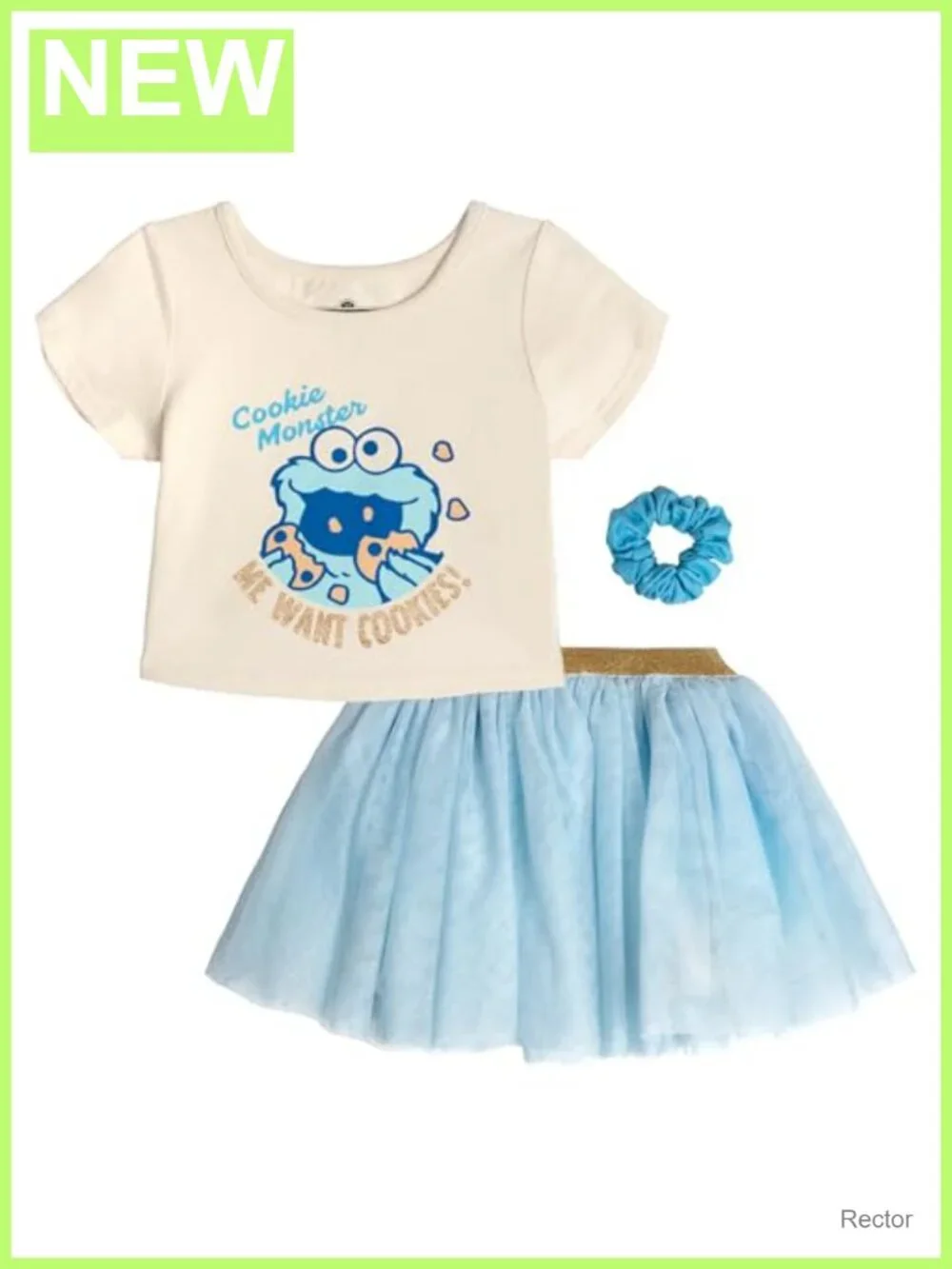 Sesame Street 3pc T-Shirt Skirt & Scrunchie Set for Toddler Girls